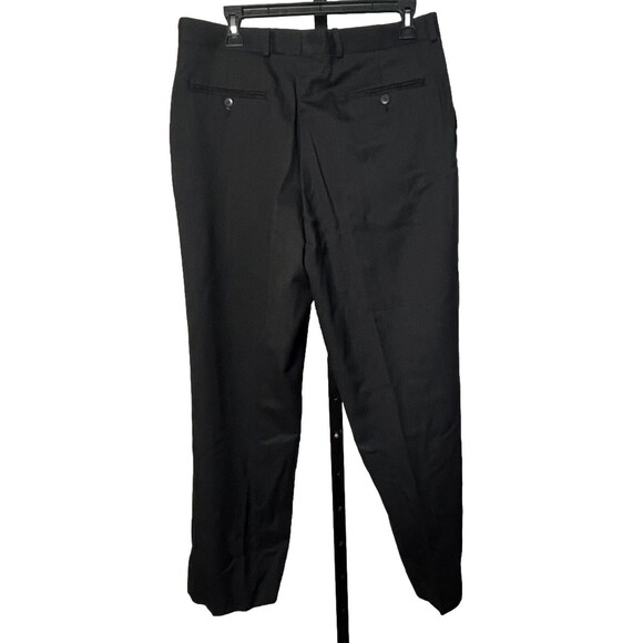 DKNY Pants Vintage 90s Black 100% Wool Wide Leg Dress Suit Slacks Men 34 x 30 - Picture 3 of 5
